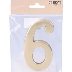 Nummer 6 polerad mässing 10 cm osynlig fäste