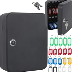 Nyckelskåp metall - Låsbar box för 48 nycklar