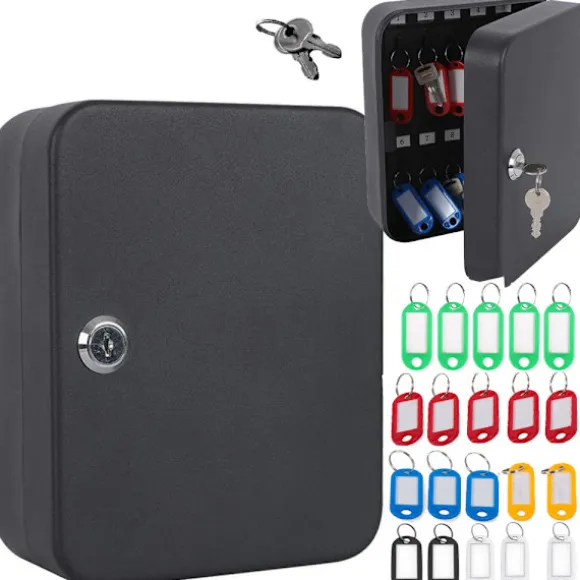 Nyckelskåp metall - Låsbar box för 48 nycklar