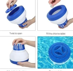 OBOSOE 19 cm Klorflöjt ,Klordispenser - Justerbar Klordispenser för Pool & Spa (Inomhus & Utomhus)