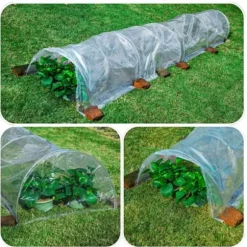 OBOSOE 3 Meter Lång Tunnelväxthus – Justerbart Odlingsskydd med Transparent PE för Växter