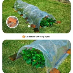 OBOSOE 3 Meter Lång Tunnelväxthus – Justerbart Odlingsskydd med Transparent PE för Växter