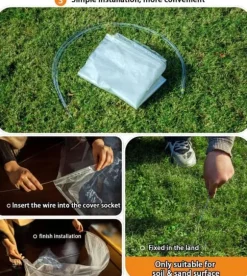 OBOSOE 3 Meter Lång Tunnelväxthus – Justerbart Odlingsskydd med Transparent PE för Växter