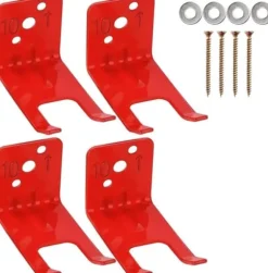 OBOSOE 4 st Brandsläckarfästen i Metall – Väggmonteringsbart Ställ för Torrkemisk & Vattenbrandsläckare • Hållbart & Universellt