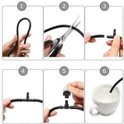 OBOSOE Bevattningssystem med dimningsmunstycken – portabel automatisk bevattning, 12 sprayhuvuden, 10m slang