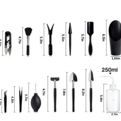 OBOSOE 13-delars Trädgårdsverktyg för Succulenter – Handtransplantationskit för Inomhusväxter och Bonsaier