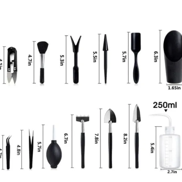 OBOSOE 13-delars Trädgårdsverktyg för Succulenter – Handtransplantationskit för Inomhusväxter och Bonsaier