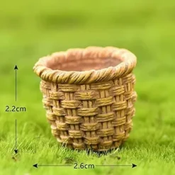 OBOSOE 7-delat set trädgårdsdekorationer för succulenter, miniatyrlandskap med kaniner, morötter och pumpahus