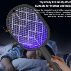 OBOSOE Electric Mosquito Racket, Fly Swatter Racket Uppladdningsbar Bug Zapper Racket Myggfälla ljus Uppladdningsbart myggfälla ljus