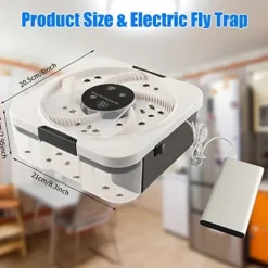 OBOSOE Elektrisk Flugfälla – Automatisk Insektsfångare för Inomhusbruk | Eliminerar Småflyg, Mygg & Gnats | Perfekt för Bostad, Veranda & Lantbruk