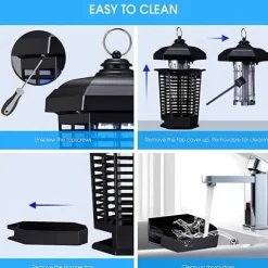 OBOSOE Elektrisk myggdödare – Kraftfull insektsdödare 4200V, Myggfångare med sladd, Vattentät flugfälla för utomhusbruk