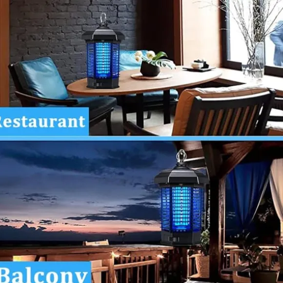 OBOSOE Elektrisk myggdödare – Kraftfull insektsdödare 4200V, Myggfångare med sladd, Vattentät flugfälla för utomhusbruk