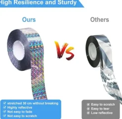 OBOSOE Fågelskrämma Reflekterande Band - 50m,Naturligt fågelavvisande och dekorativt