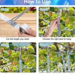 OBOSOE Fågelskrämma Reflekterande Band - 50m,Naturligt fågelavvisande och dekorativt