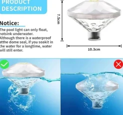 OBOSOE Floating Bath Disco Lights - 7 lägen Led Bath Lights, färgförändrande undervattens Disco Light, Led Lights för pool och festdekoration