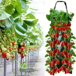 OBOSOE Hängande Odlingspåse/Odlingsväska - 8-håls Vertikal Jordlös Odling, Perfekt för Jordgubbar