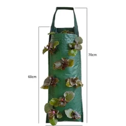 OBOSOE Hängande Odlingspåse/Odlingsväska - 8-håls Vertikal Jordlös Odling, Perfekt för Jordgubbar