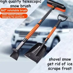 OBOSOE 5-i-1 Bil Snöskyffel, Snöborste & Iskrapa – Multifunktionell Snöborttagare för Bil, Justerbar Längd