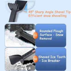 OBOSOE 5-i-1 Bil Snöskyffel, Snöborste & Iskrapa – Multifunktionell Snöborttagare för Bil, Justerbar Längd