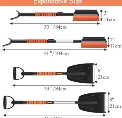 OBOSOE 5-i-1 Bil Snöskyffel, Snöborste & Iskrapa – Multifunktionell Snöborttagare för Bil, Justerbar Längd