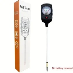 OBOSOE 3-i-1 Jordtestare – Mäter Fukt, Näring och pH i Jord | Trädgård, Gräsmatta, Inomhusväxter | Batterifri