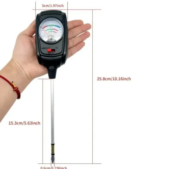 OBOSOE 3-i-1 Jordtestare – Mäter Fukt, Näring och pH i Jord | Trädgård, Gräsmatta, Inomhusväxter | Batterifri