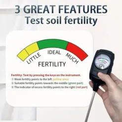 OBOSOE 3-i-1 Jordtestare – Mäter Fukt, Näring och pH i Jord | Trädgård, Gräsmatta, Inomhusväxter | Batterifri