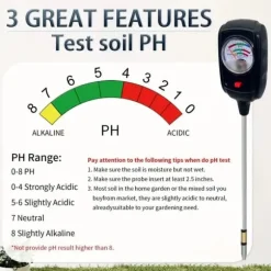 OBOSOE 3-i-1 Jordtestare – Mäter Fukt, Näring och pH i Jord | Trädgård, Gräsmatta, Inomhusväxter | Batterifri