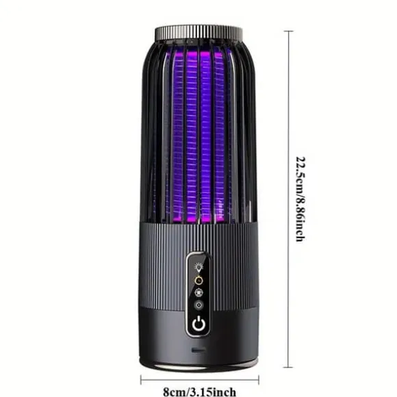 OBOSOE 2-i-1 Portabel Myggdödare/Mygglampa – USB & Solenergi, Uppladdningsbar Insektsdödare Myggfångare