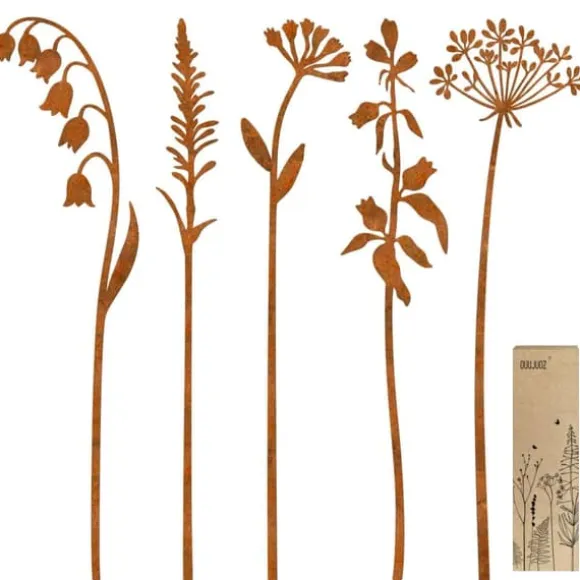 OBOSOE Metallblommor för Utomhusbruk – Dekorativa Trädgårdspinnar & Blomsterbäddsdekoration