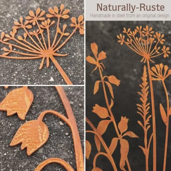 OBOSOE Metallblommor för Utomhusbruk – Dekorativa Trädgårdspinnar & Blomsterbäddsdekoration