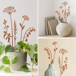 OBOSOE Metallblommor för Utomhusbruk – Dekorativa Trädgårdspinnar & Blomsterbäddsdekoration