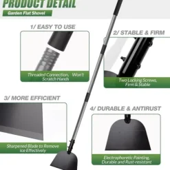 OBOSOE Multifunktionell Snöskyffel, Iskrapa och Ogrässpade – Effektiv Skyffel för Borttagning av Snö, Is och Ogräs