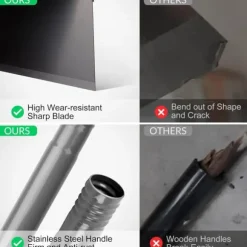 OBOSOE Multifunktionell Snöskyffel, Iskrapa och Ogrässpade – Effektiv Skyffel för Borttagning av Snö, Is och Ogräs