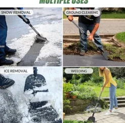 OBOSOE Multifunktionell Snöskyffel, Iskrapa och Ogrässpade – Effektiv Skyffel för Borttagning av Snö, Is och Ogräs