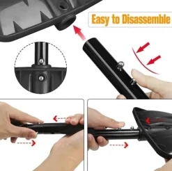 OBOSOE Nöd Snöskyffel med Aluminiumhandtag – Lätt, Justerbar & Bärbar för Hem, Trädgård och Camping