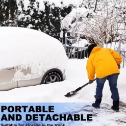 OBOSOE Nöd Snöskyffel med Aluminiumhandtag – Lätt, Justerbar & Bärbar för Hem, Trädgård och Camping