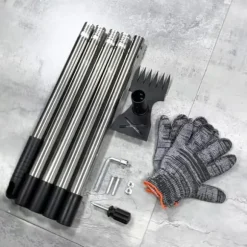 OBOSOE Ogräsupptagare / Ogräsborttagare 148 cm – 2-i-1 Ogräshacka med Långt Handtag för Trädgård