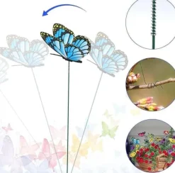 OBOSOE 50-pack 3D Fjäril Trädgårdsdekoration – Vattentäta PVC Blompinne Prydnader för Utomhusbruk