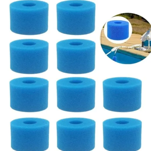 OBOSOE 10-pack Filterpatroner Typ S1 – Återanvändbara Skumfilter för Intex Pure Spa & Bubbelpool