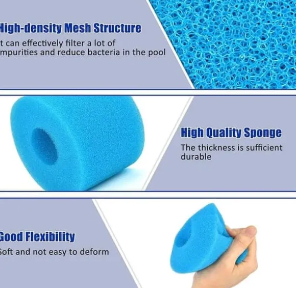 OBOSOE 10-pack Filterpatroner Typ S1 – Återanvändbara Skumfilter för Intex Pure Spa & Bubbelpool