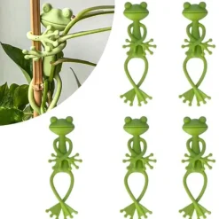 OBOSOE 5-pack Groda Växtstöd, Söt Grodväxtställ Krukhållare för Inomhus & Utomhus Dekoration