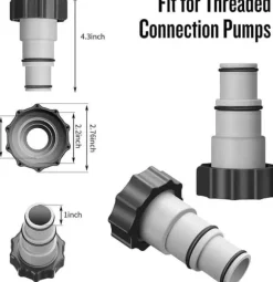 OBOSOE 2-Pack Poolslangadapter för Intex-Pumpar – Slangadapter för Pool Passar 32/ 38 mm Invändig Gänga