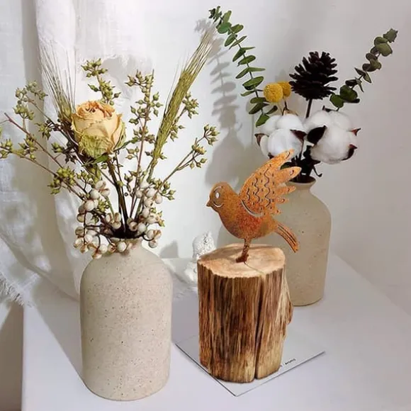 OBOSOE 4-pack rostiga fåglar väggdekoration– Järnkonst Trädgårdsdekoration & Utomhusskulptur i Metall