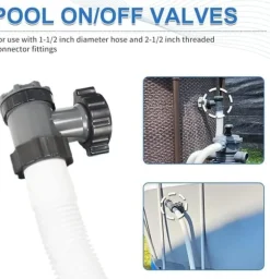 OBOSOE 2-pack slangkopplingar med vattenstopp – För 1,5-tums poolslang – Passar filterpumpar