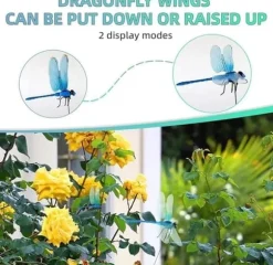 OBOSOE 52-pack Trädgårdsdekoration – 3D PVC Fjärilar på Pinnar & Trollsländor med Klämma,för Utomhus Blomster- & Balkongdekor