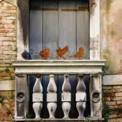 OBOSOE 5-pack Trädgårdsdekoration Fåglar – Rostig Järnkonst för Uteplats & Trädgård Dekor