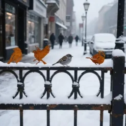 OBOSOE 5-pack Trädgårdsdekoration Fåglar – Rostig Järnkonst för Uteplats & Trädgård Dekor