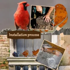 OBOSOE 5-pack Trädgårdsdekoration Fåglar – Rostig Järnkonst för Uteplats & Trädgård Dekor