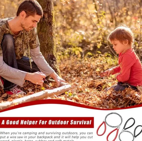 OBOSOE 2-pack Trådsåg för grenar – Portabel Överlevnadsverktyg för Camping och Nödsituationer